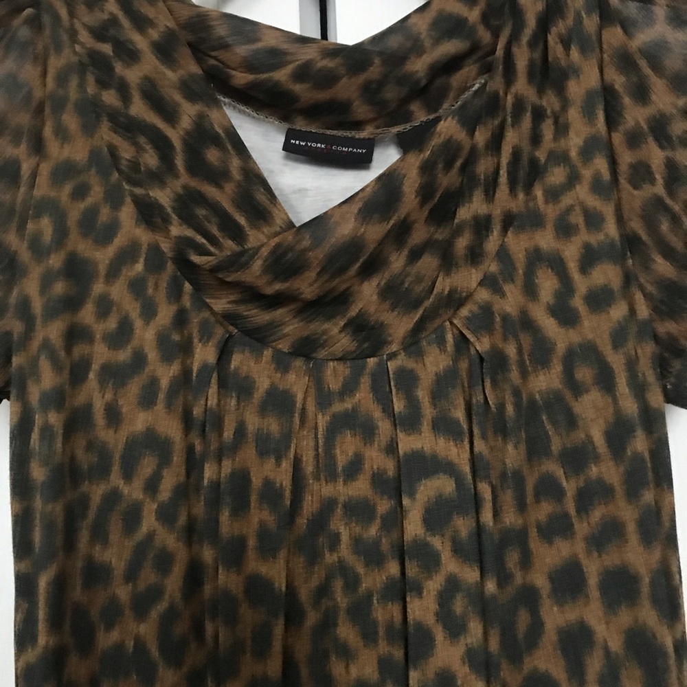 New York and Co . Very Pretty XS leopard top .